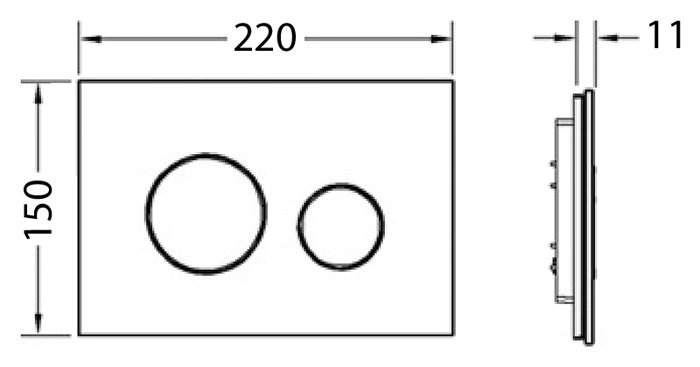 Кнопка смыва TECE Loop 9240657 черное стекло, кнопки черные - 2