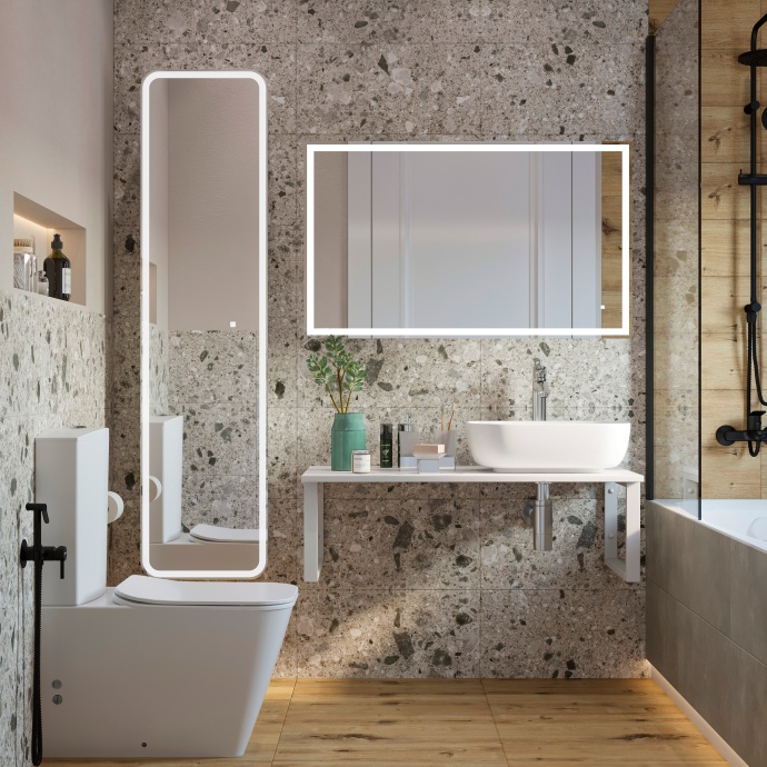 Столешница с раковиной DIWO Элиста 100 белый мрамор, с раковиной Moduo 50 Square 555440 - 1