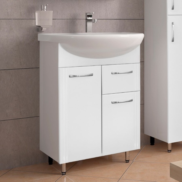 Тумба с раковиной Style Line Эко Стандарт №11 61 белая - 0