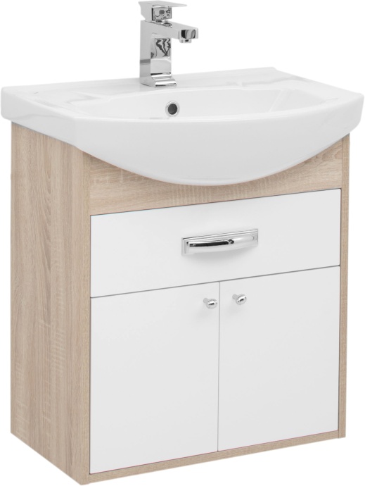 Тумба с раковиной Aquanet Грейс 60 1 ящик, 2 фасада, дуб сонома 198373 - 0