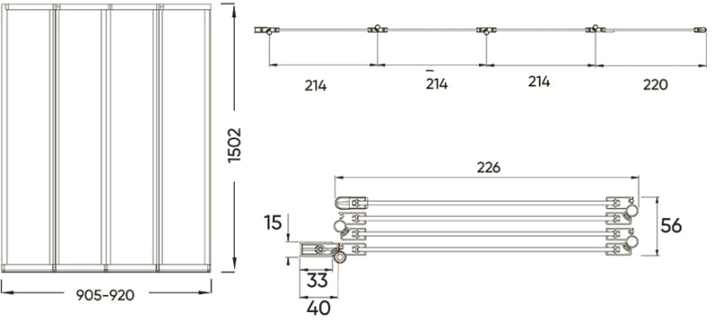 Шторка на ванну Veconi Palau PL-74BL 90 см, профиль черный PL74BL-90-01-19C4 - 2