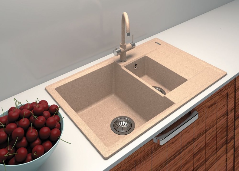 Мойка Flortek Консул 760 К, песочный FG  23.025.D0760.107 - 1