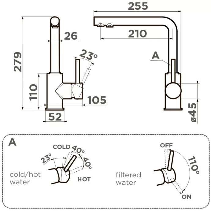 Смеситель для кухни Omoikiri Nakagawa черный  4994414 - 1