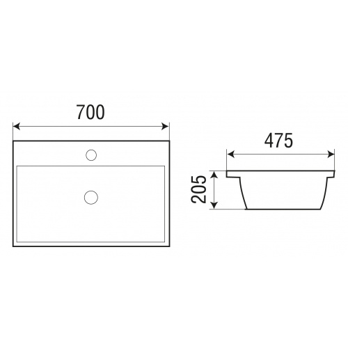 Раковина встраиваемая Weltwasser WW DEILBACH 7608-70 белый  10000004638 - 1