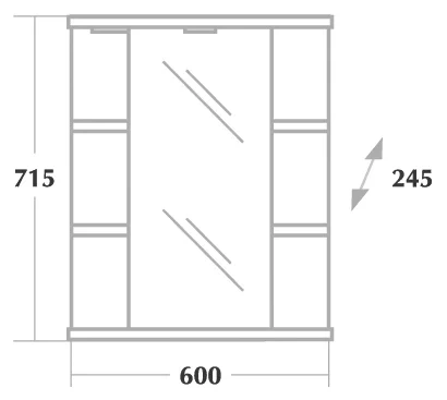 Зеркало-шкаф Onika Глория 60 L с подсветкой, белый  206007 - 2