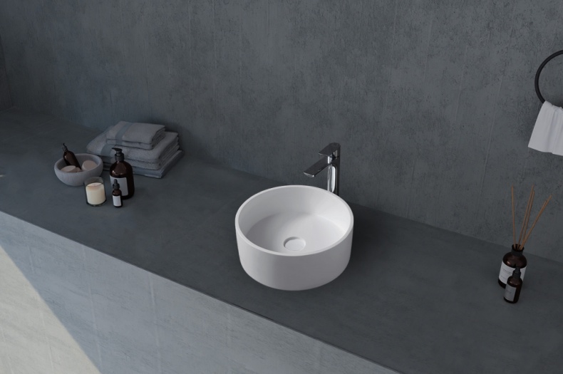 Раковина накладная Abber Stein 40х40 белый матовый AS2612 - 1