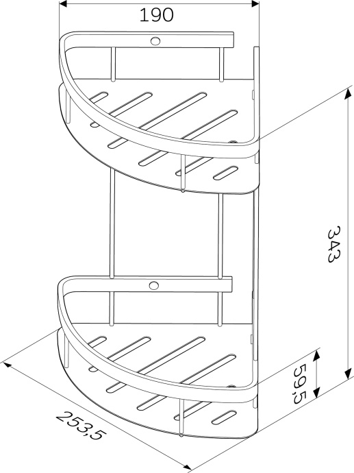 Полка AM.PM Sense L A7454200 2-ярусная, хром - 5