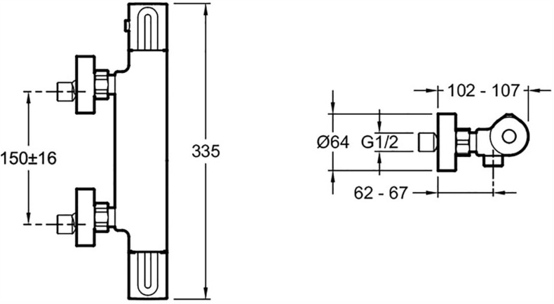 Термостат Jacob Delafon Metro E24394-BL для душа - 1