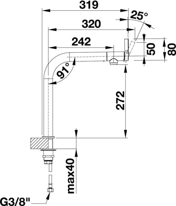 Смеситель для кухонной мойки Blanco Vonda хром, черный  518434 - 6