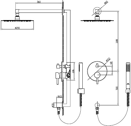 Душевой комплект RGW Shower Panels SP-51 21140851-01 - 1
