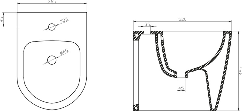 Биде напольное BelBagno Marino BB105B - 3