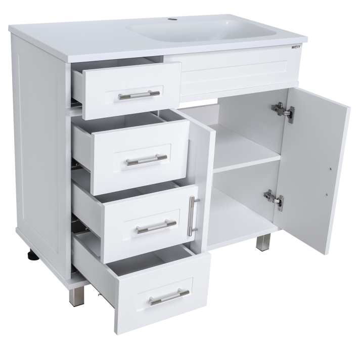 Тумба с раковиной Misty Купер 90 R белый - 1