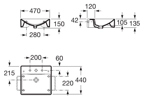 Подвесная раковина Roca Diverta  327111000 - 12