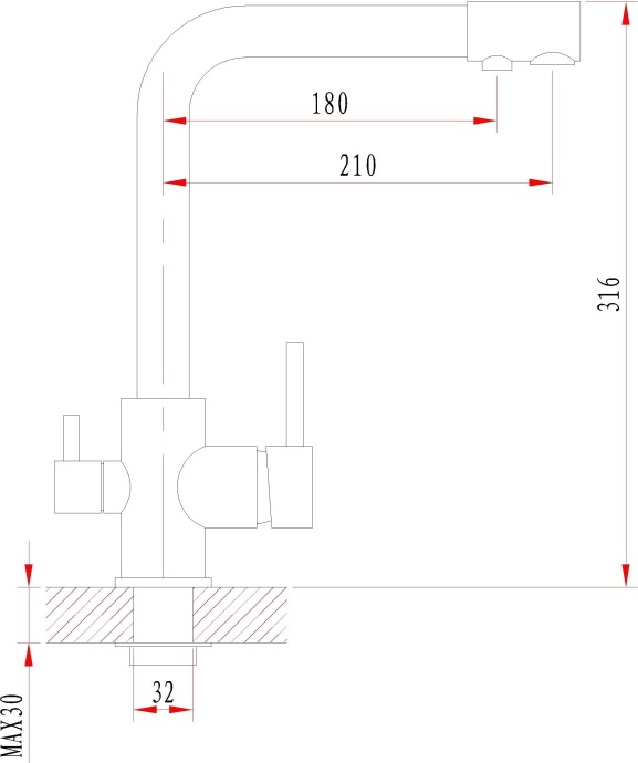 Смеситель Granula GR-2015 пирит, для кухонной мойки - 1