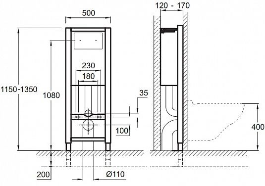Система инсталляции для унитазов Jacob Delafon E5504-NF - 1
