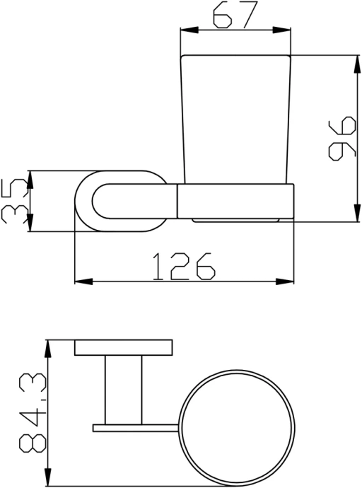 Стакан для зубных щеток Rav Slezak Yukon хром - белый YUA0201CB - 1