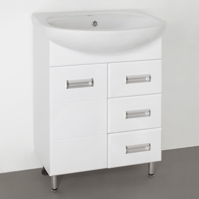 Тумба с раковиной Style Line Ирис 65 белая - 0