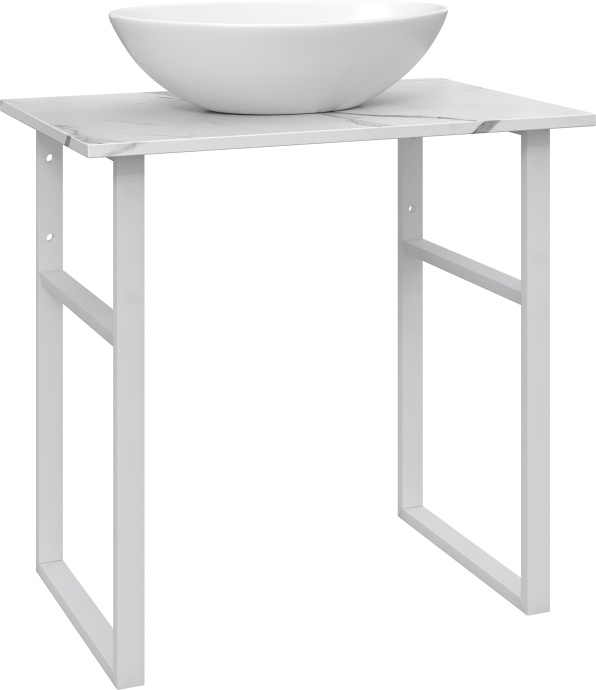 Консоль DIWO Элиста 80 белый мрамор, с раковиной Moduo 55 Leaf 555090 - 4