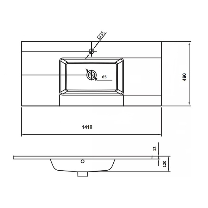 Раковина - столешница Armadi Art NeoAr 140 белый 852-141-WH ice - 1