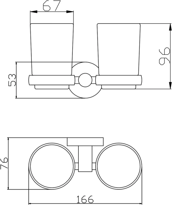 Стакан для зубных щеток Rav Slezak Colorado двойной хром  COA0202 - 1