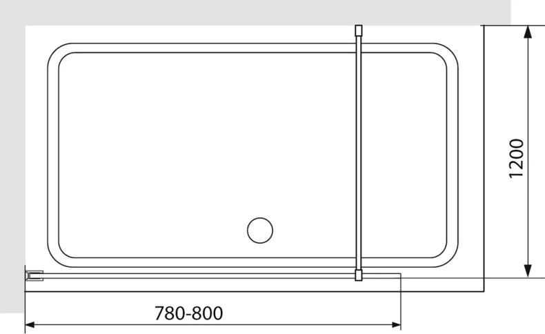 Душевая перегородка RGW Walk In WA-012B 80х200 профиль черный стекло прозрачное 35101280-84 - 2