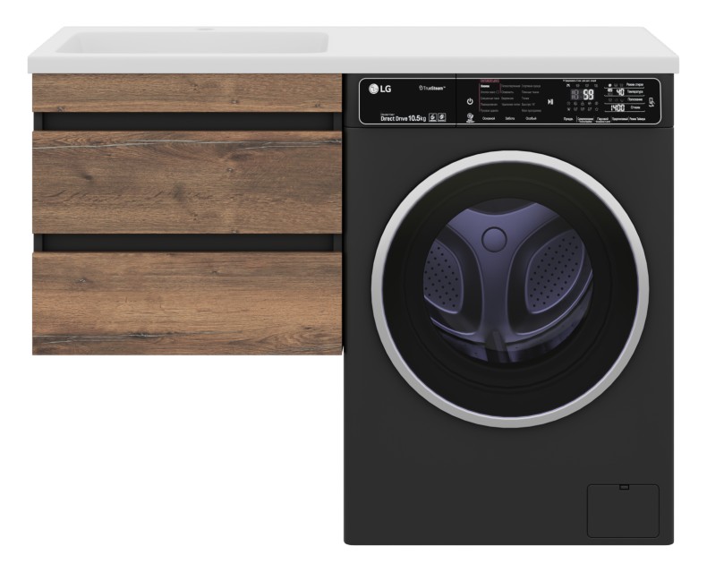 Тумба под стиральную машину Misty Коломбо 60 темное дерево П-Кол06060-011П2Я - 0