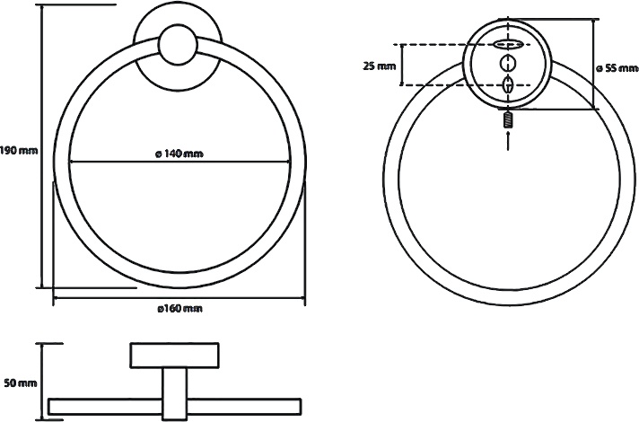 Полотенцедержатель STWORKI by Damixa Дублин HADB34400 кольцо, хром - 7