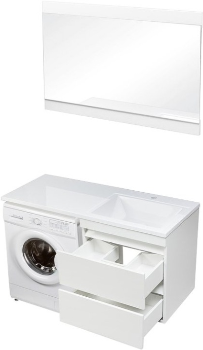 Тумба для комплекта Style Line Даллас 120 Люкс Plus подвесная, белая СС-00000469 - 4