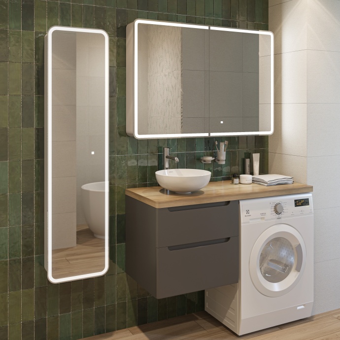 Тумба с раковиной STWORKI Берген 122 серая 566056 - 2