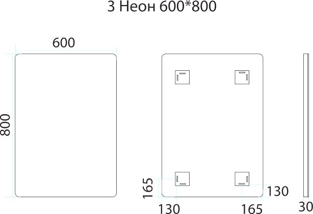 Зеркало Misty Неон 3 LED 60x80, сенсор на зеркале П-Нео060080-3ПРСНЗКУ - 7