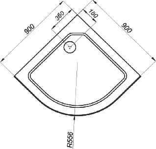 Поддон для душа DIWO R 17-90 90х90 низкий Щ0000055625 - 5