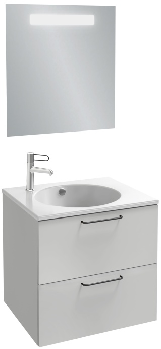 Тумба для комплекта Jacob Delafon Odeon Rive Gauche 60 белая, 2 ящика, ручки черные EB2520-R9-N18 - 1