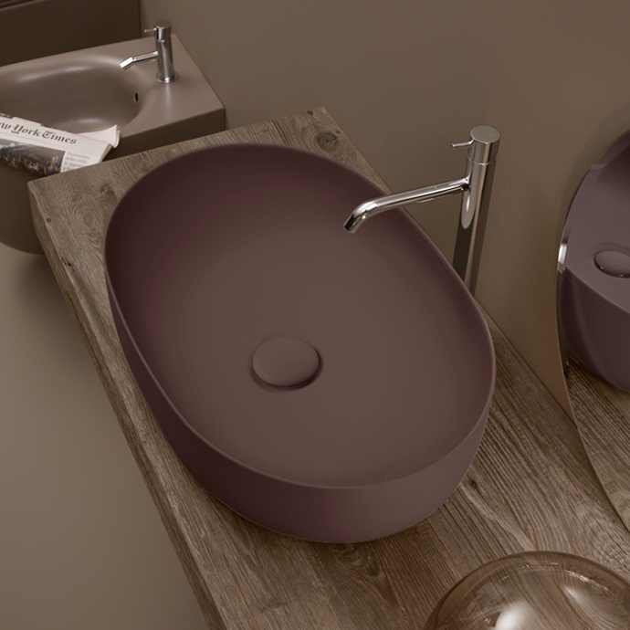Раковина накладная Kerasan Nolita 60 бургундский матовый  534375 - 1