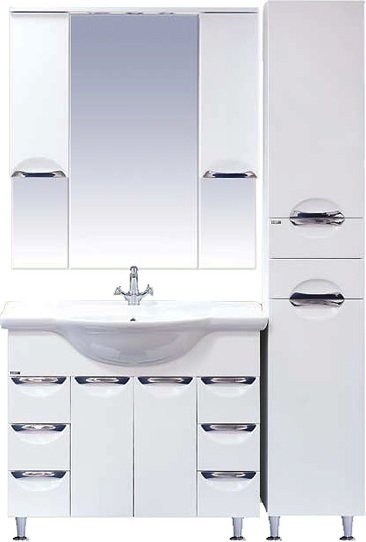 Шкаф-пенал Misty Жасмин 35 R белая эмаль, с корзиной П-Жас05035-011БкП - 3