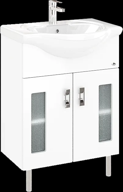 Тумба с раковиной Onika Кристалл 65 белый  - 0