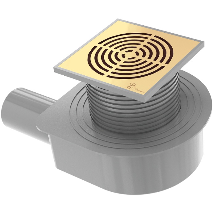 Душевой трап Armadi Art Smart Design 15х15 с решеткой золото 984-15-G - 0