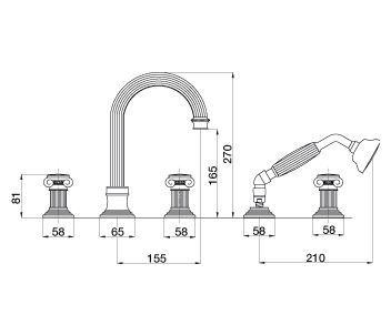 Смеситель Cezares Olimp BVD 03/24 Sw на борт ванны OLIMP-BVD-03/24-Sw - 2