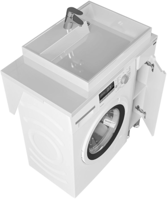 Тумба c раковиной Санта Лондон 80х50 напольная, под стиральную машину - 3