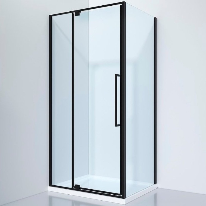 Душевой уголок Black&White Stellar Wind 100х80 черный стекло прозрачное 8181000 - 0