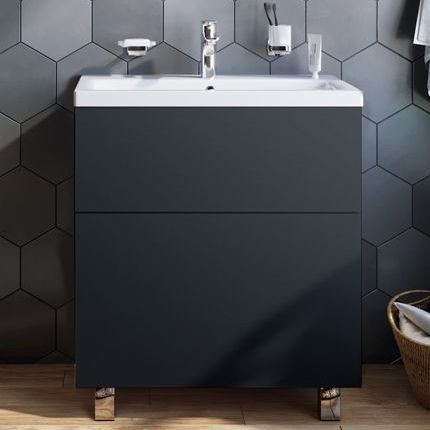 Тумба для комплекта AM.PM Gem 75 графит матовый, напольная, с 2 ящиками M90FSX07522GM32 - 0