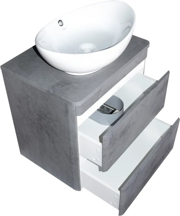 Тумба для комплекта Style Line Атлантика 60 Люкс Plus, подвесная, бетон темный СС-00002279 - 8