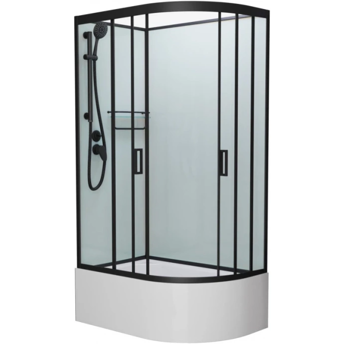 Душевая кабина Frank 120х80 черная левая стекло матовое 20075 - 0