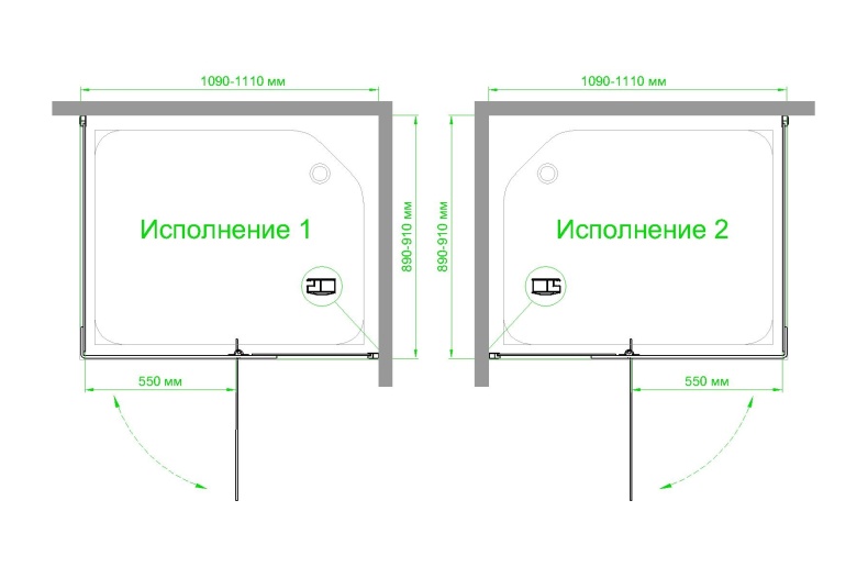 Душевой уголок Royal Bath HPVD 110х90 профиль белый стекло прозрачное RB9110HPVD-T - 3