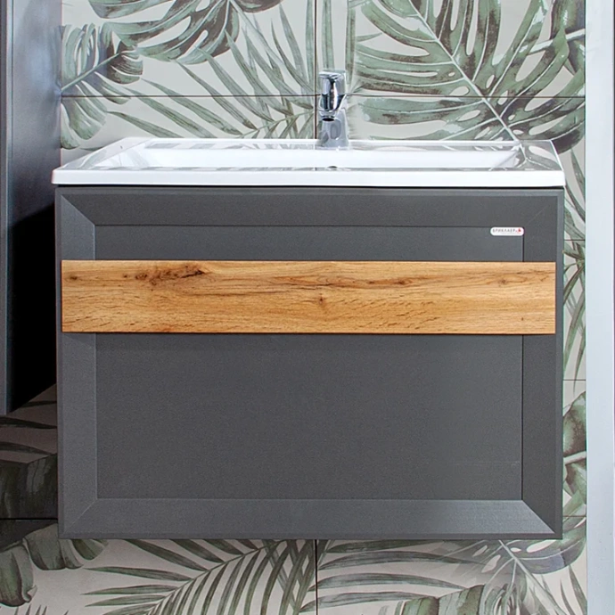 Тумба под раковину Бриклаер Берлин 70 оникс серый  4627125416149 - 0
