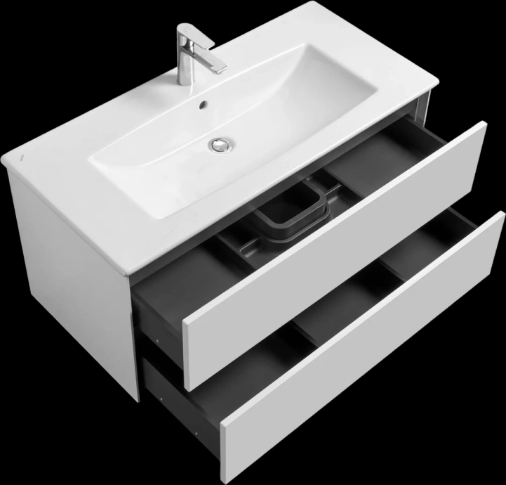 Тумба с раковиной Aquaton Сохо 100 белый глянцевый 1A2582K2AJ010 - 2