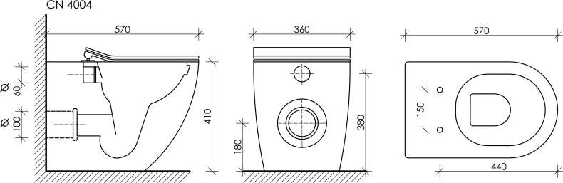 Унитаз приставной Ceramica Nova Metropol CN4004 безободковый - 9