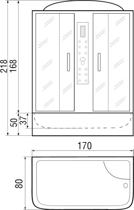 Душевая кабина с поддоном River Nara 170/80/55 MT  10000003026 - 5