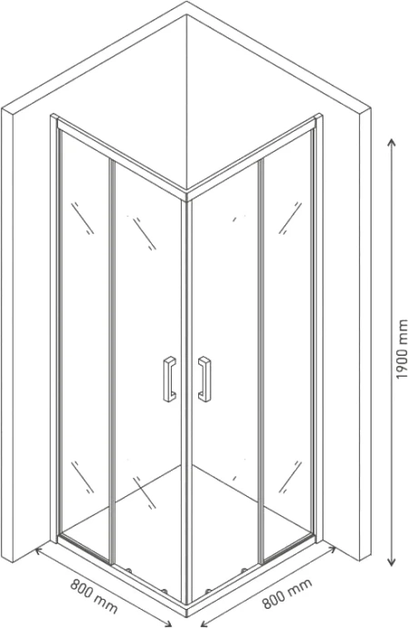 Душевой уголок Berges Solo 80х80 хром стекло прозрачное 061103 - 1