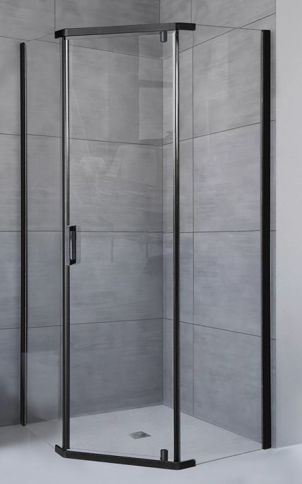 Душевой уголок Royal Bath TR 100х100 профиль черный стекло прозрачное RB100TR-T-BL - 0