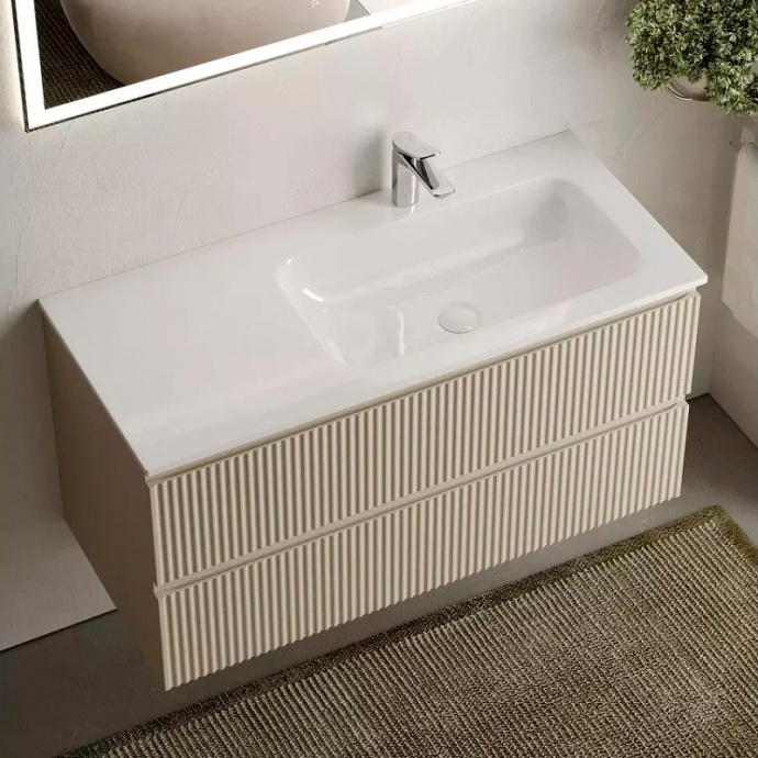 Тумба под раковину Sancos Snob R правая 99х44 бежевая SNR100RCE - 1